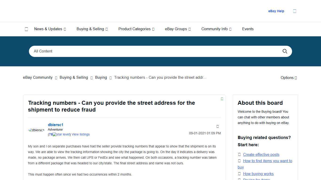 Tracking numbers - Can you provide the street addr... - The eBay Community